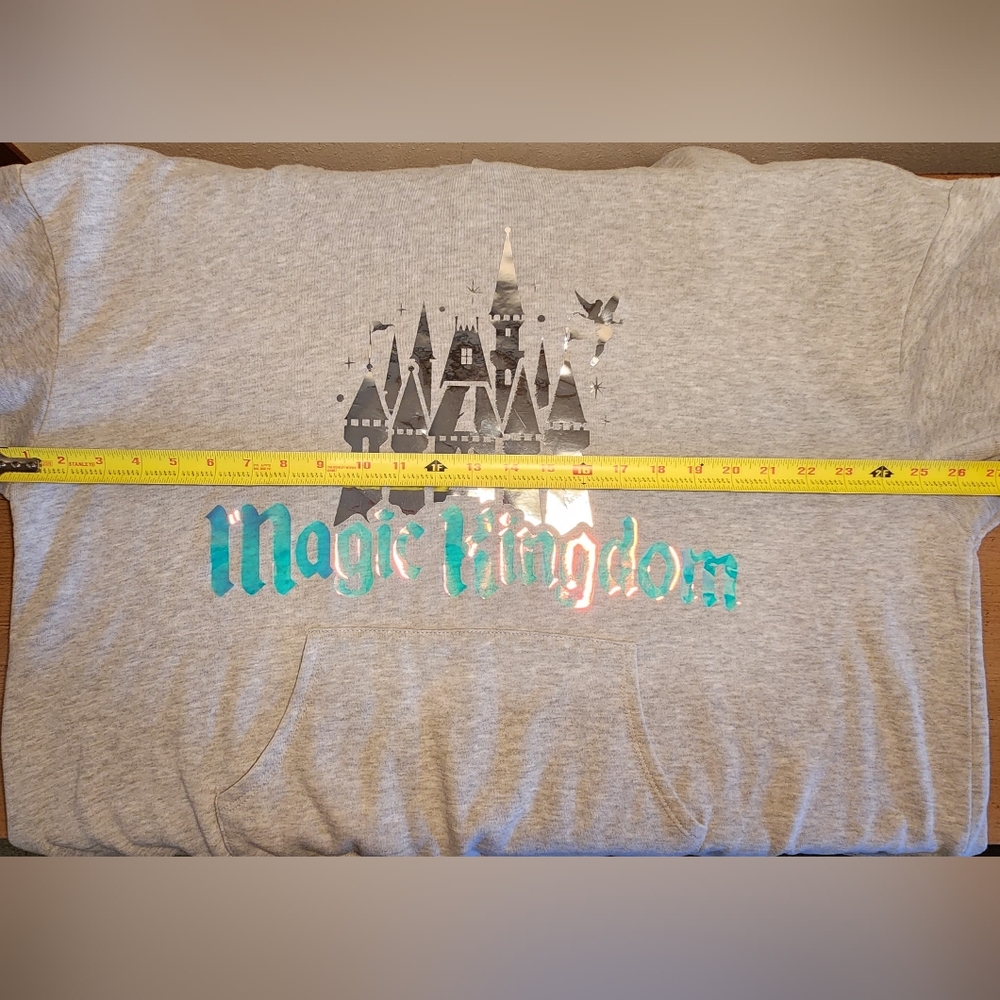 Disney 2XL iridescent Magic Kingdom gray hoodie